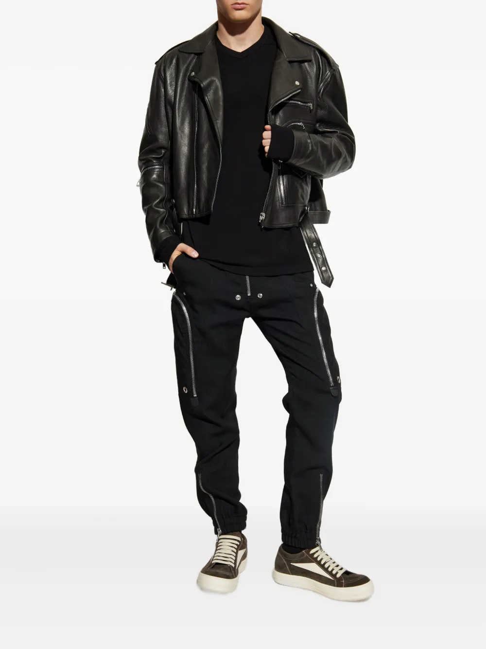 Футболка с длинными рукавами и круглым вырезом Rick Owens, черный — фото 2
