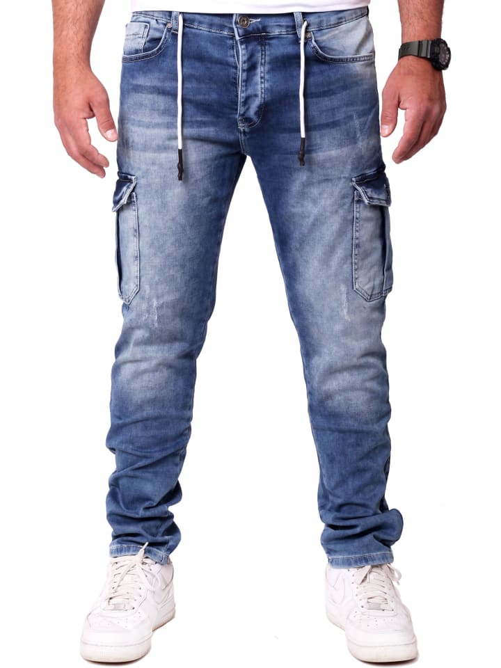 

Джинсы RESLAD Jeans Cargo-Hose Sweatjeans, синий