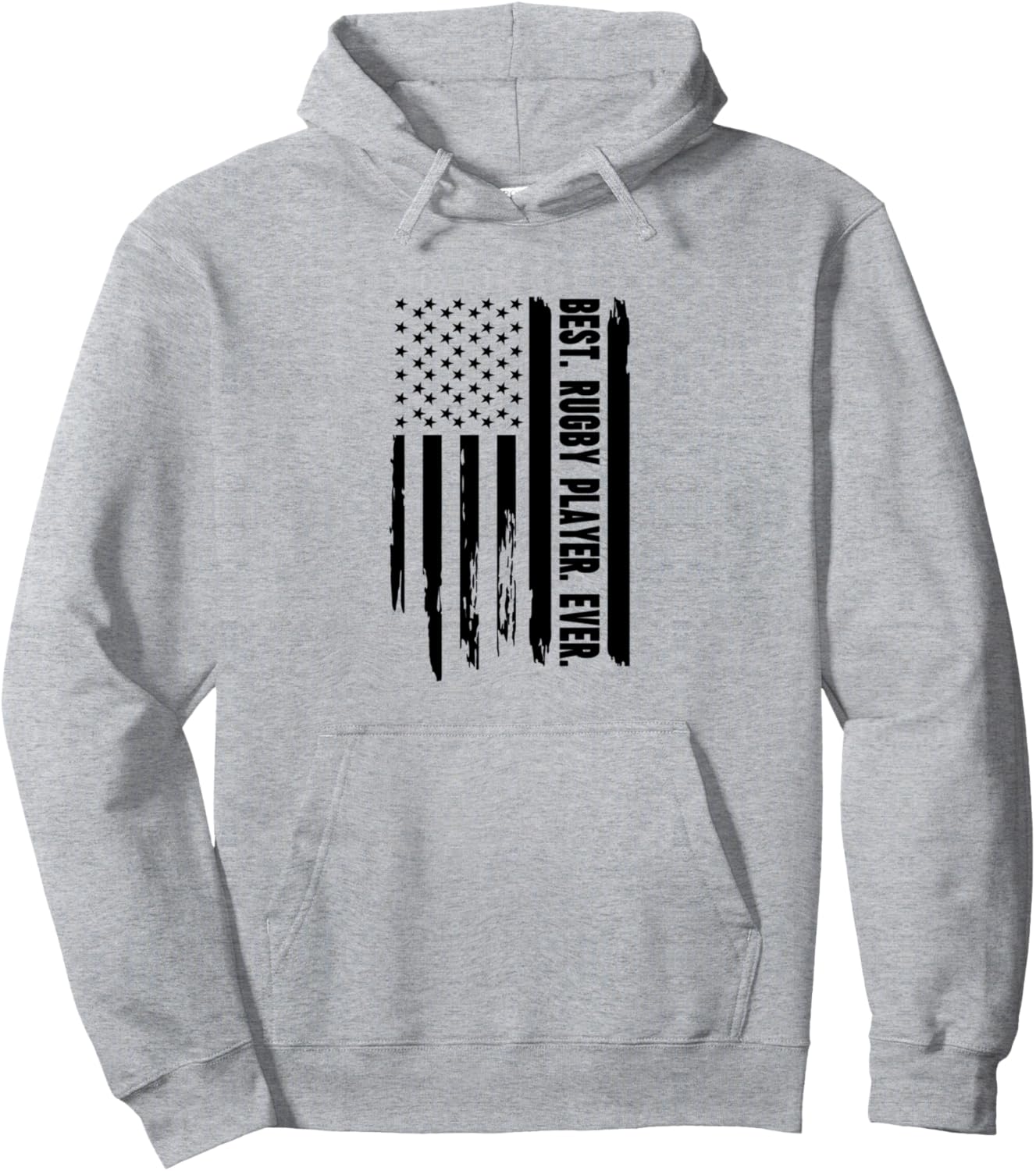 

Лучший регбист всех времен - Толстовка с изображением американского флага и регбиста Playing Rugby, серый