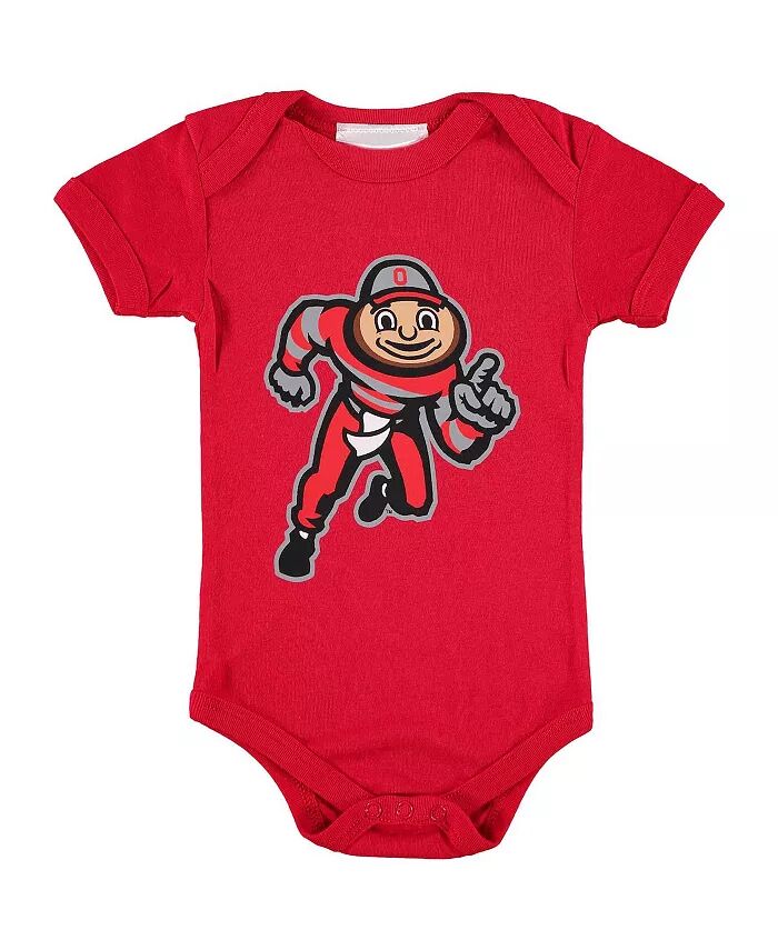 

Боди для мальчиков и девочек Scarlet Ohio State Buckeyes с большим логотипом Two Feet Ahead