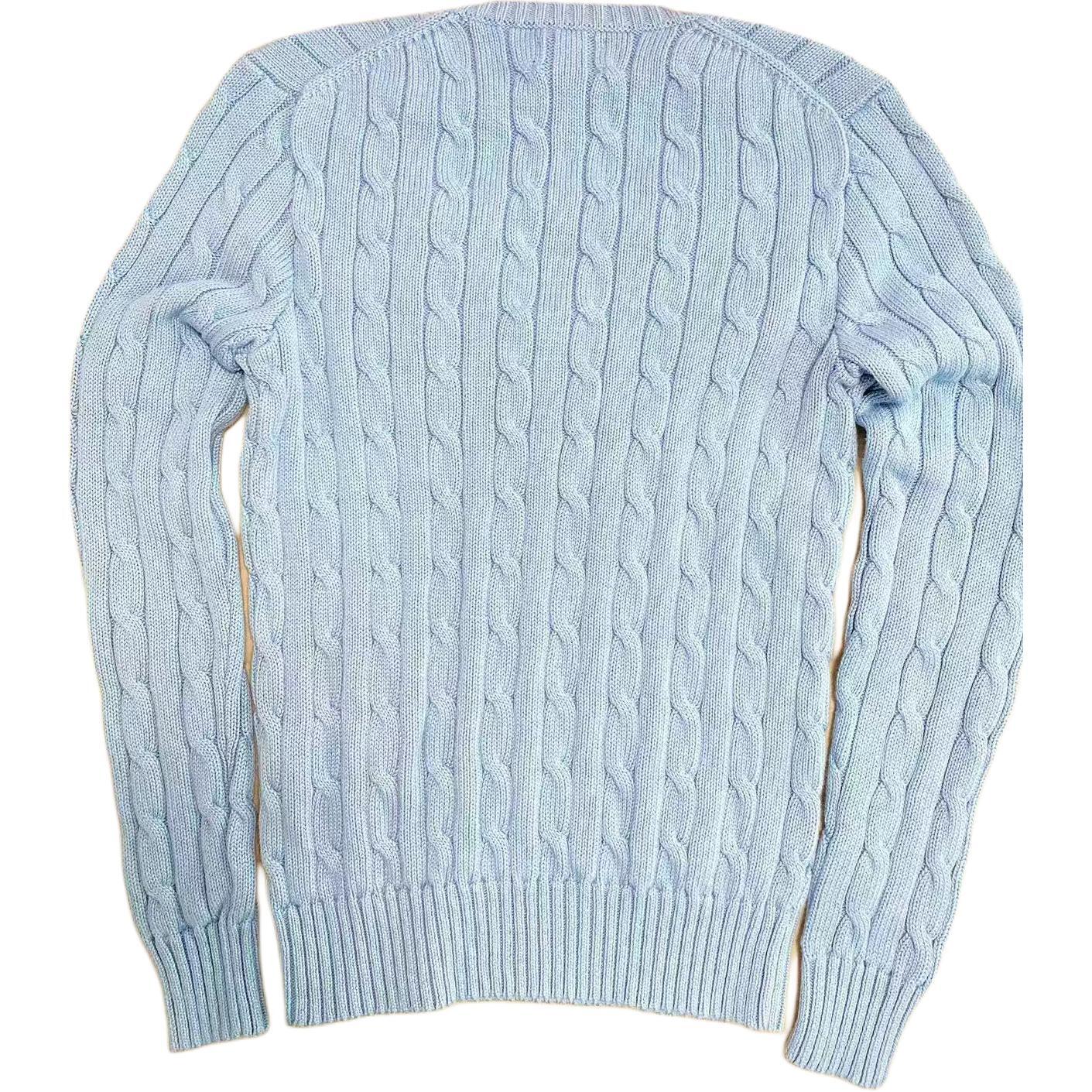 Футболка поло FW24 вязаная женская дымчато-голубая Polo Ralph Lauren — фото 2