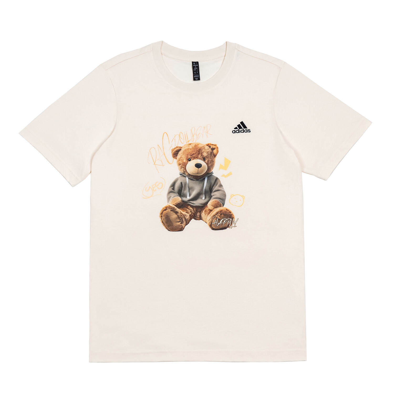 

Футболка унисекс молочно-белая Adidas, слоновая кость