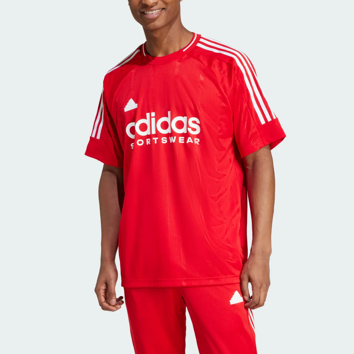 Футболка мужская светло-алая/белая Adidas, белый — фото 2