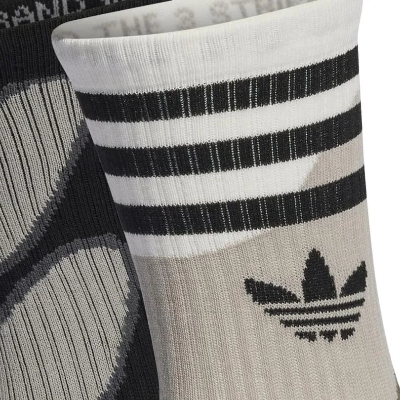 Носки MARIMEKKO CREW, 2 пары Adidas Originals, 2 упаковки (черный + белый) — фото 3