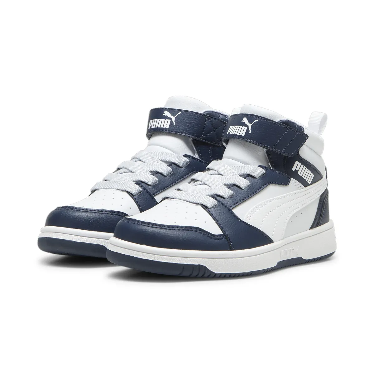 

Кроссовки PUMA "REBOUND V6 MID AC+ PS", цвет Club Navy- Puma White-Silver Mist