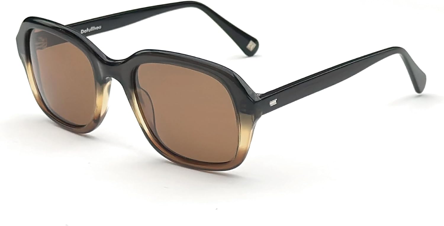 

Поляризованные солнцезащитные очки для женщин и мужчин с защитой от УФ-излучения, для вождения, квадратные солнцезащитные очки Dafullhou, Transparent Gradient Frame/Brown Lens