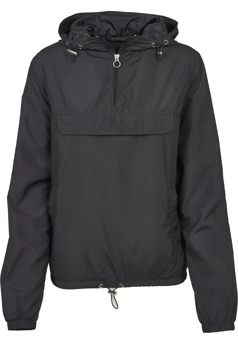 

Куртка всепогодная URBAN CLASSICS " Urban Classics Women's Girls Basic Pullover Jacket" (1 шт.), с капюшоном, черный