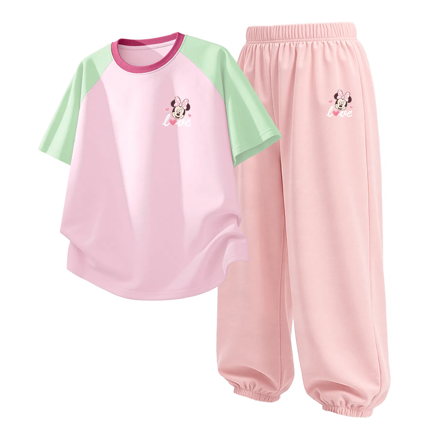 Детский спортивный костюм Casual Sportswear 2 Piece Set Disney, Dazzle Heart K Green Pink+Dazzle Heart K Soft Pink