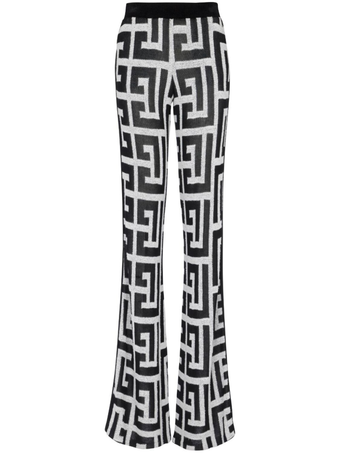 

Balmain прямые брюки с монограммой, черный
