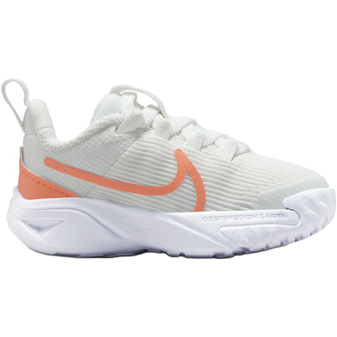 Nike Star Runner 4 нескользящие износостойкие низкие детские ботинки white orange для малышей — фото 3