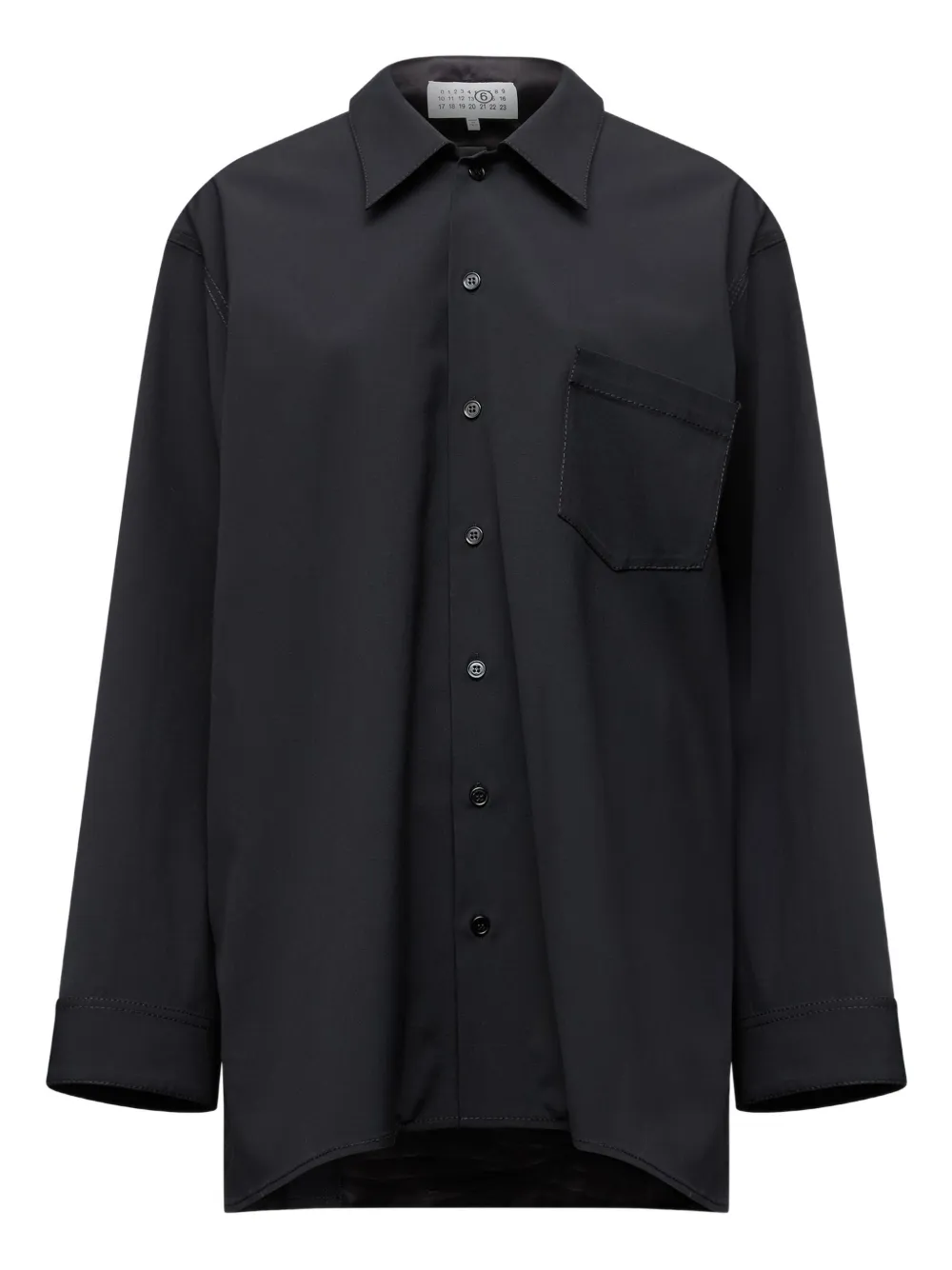 

Платье-рубашка с длинными рукавами MM6 Maison Margiela, черный