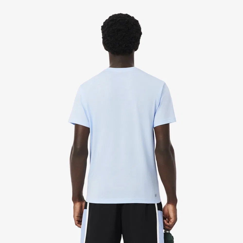 Мужская светло-голубая футболка Lacoste Basic Training — фото 3