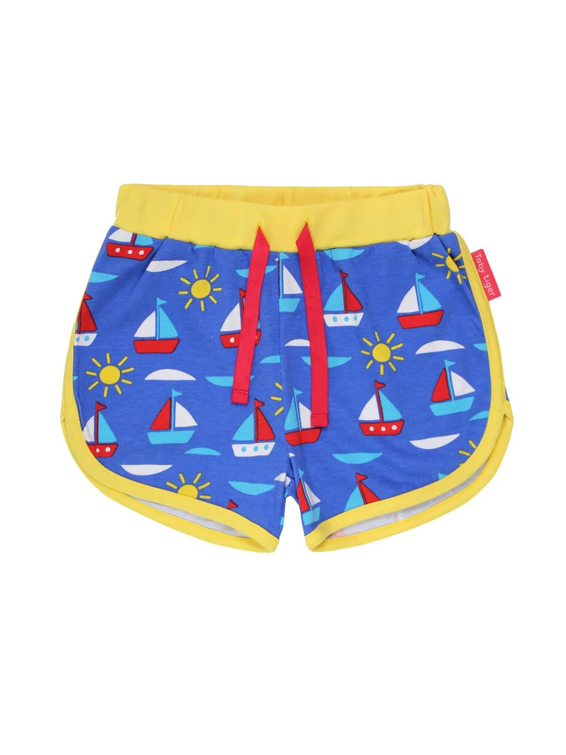 Шорты Toby Tiger Regular Bio-Baumwoll Kinder Shorts mit Segelboot-Druck синего цвета