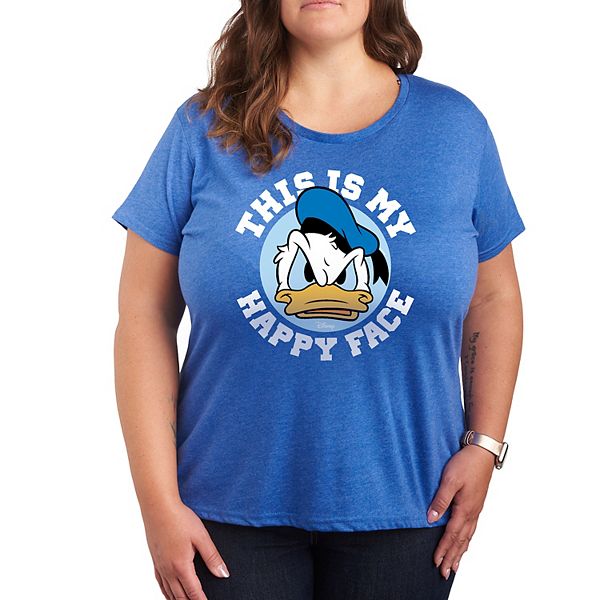 

Футболка с принтом Donald Duck Plus This Is My Happy Face Disney, Heather Royal Blue, Синий, Футболка с принтом Donald Duck Plus This Is My Happy Face Disney, Heather Royal Blue