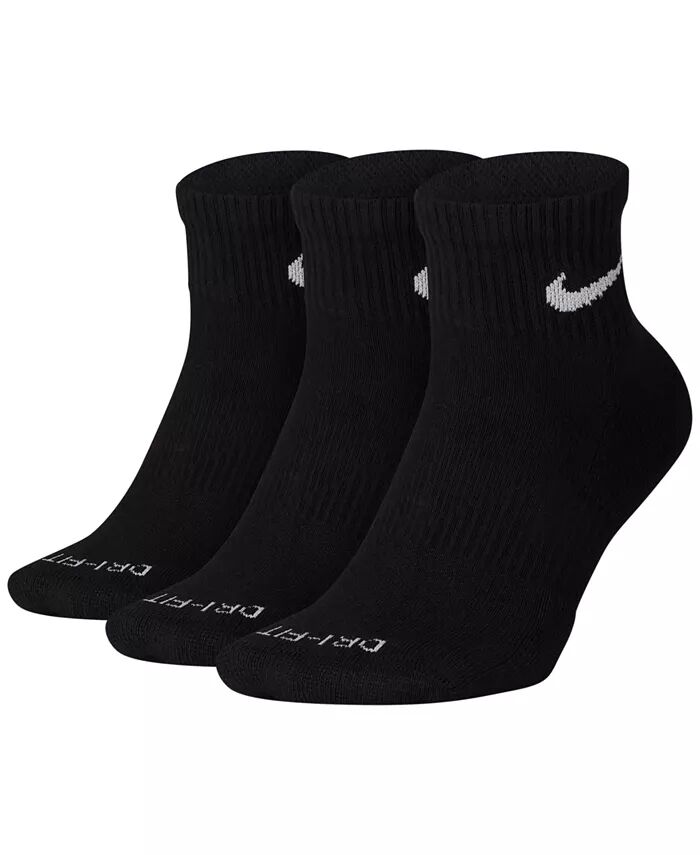 

Носки Dri-FIT Cushion Quarter, 3 шт. в упаковке Nike, черный