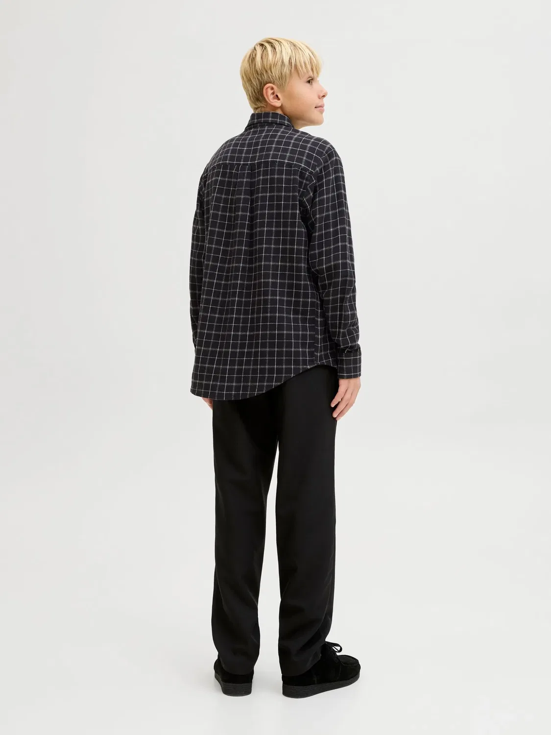 Рубашка в клетку JACK & JONES Junior, черный — фото 3