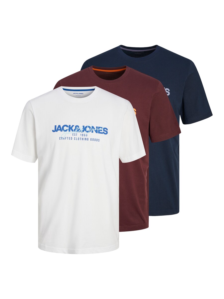 

Классическая футболка JACK & JONES Shirt ALVIS, цвет navy/wine red/white