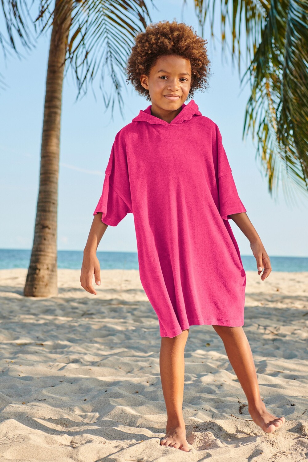 

Махровый пододеяльник Oversize с капюшоном Next, розовый
