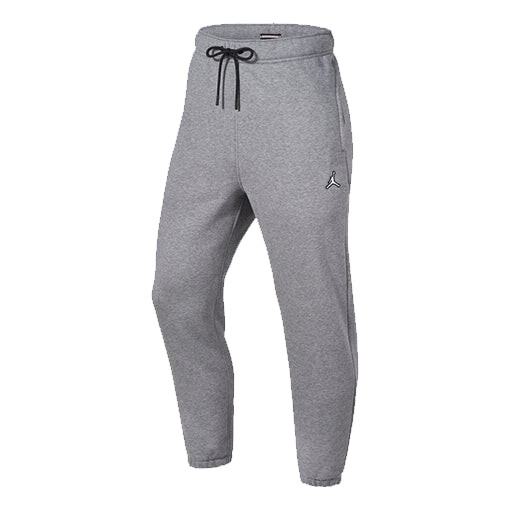 

Брюки Air Jordan Logo Embroidered Knit Fleece Lined Bundle Feet Sports Pants 'Grey', серый