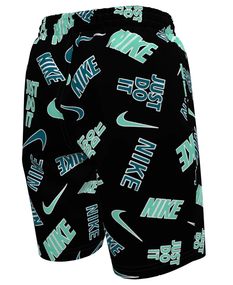 Плавки для мальчиков 8-20 лет с ярким логотипом Nike, черный