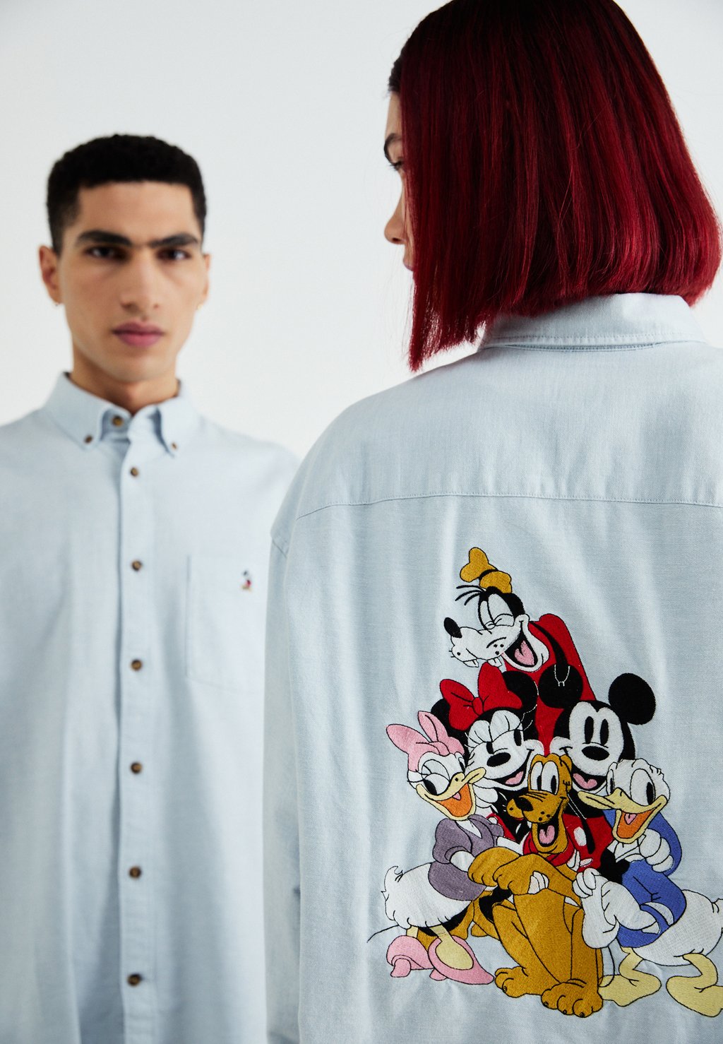 

Блузка на пуговицах MICKEY BIG SHIRT UNISEX GAP, темно-синий
