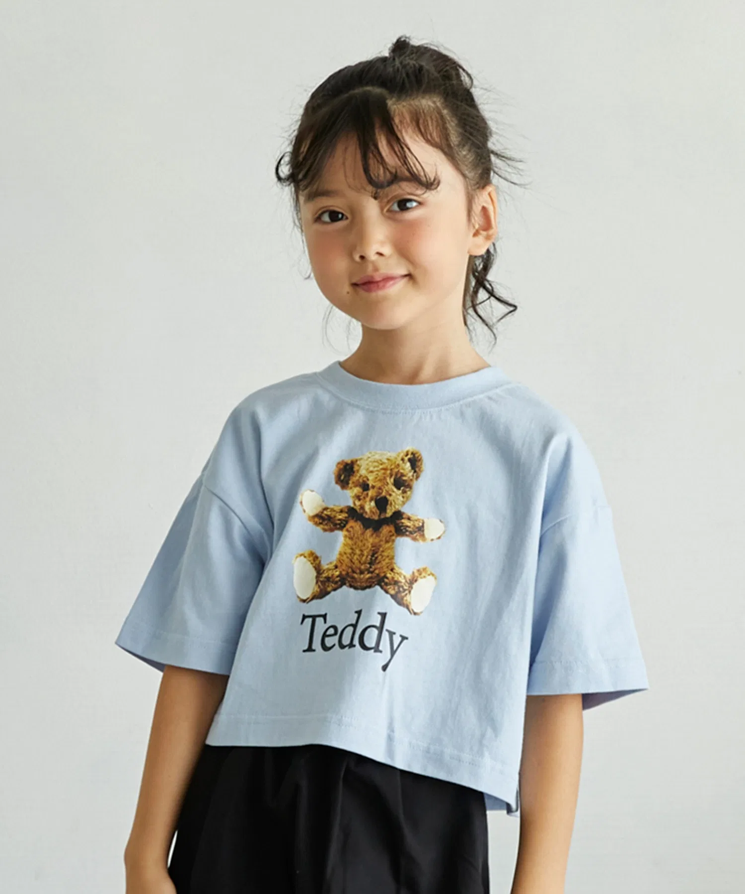 Детская футболка Teddy укороченная undeny голубая