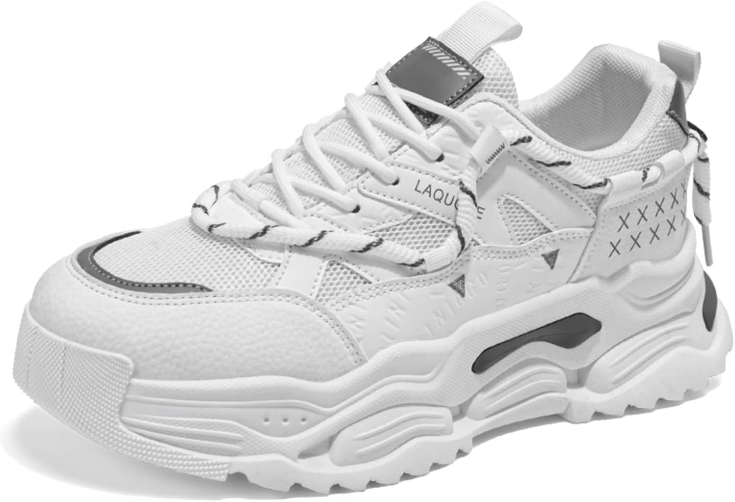 

Модные дышащие кроссовки на платформе с сеткой и шнуровкой для мужчин, повседневные, противоскользящие, для бега, ходьбы, спорта, тренажерного зала и вождения Netehadi, белый
