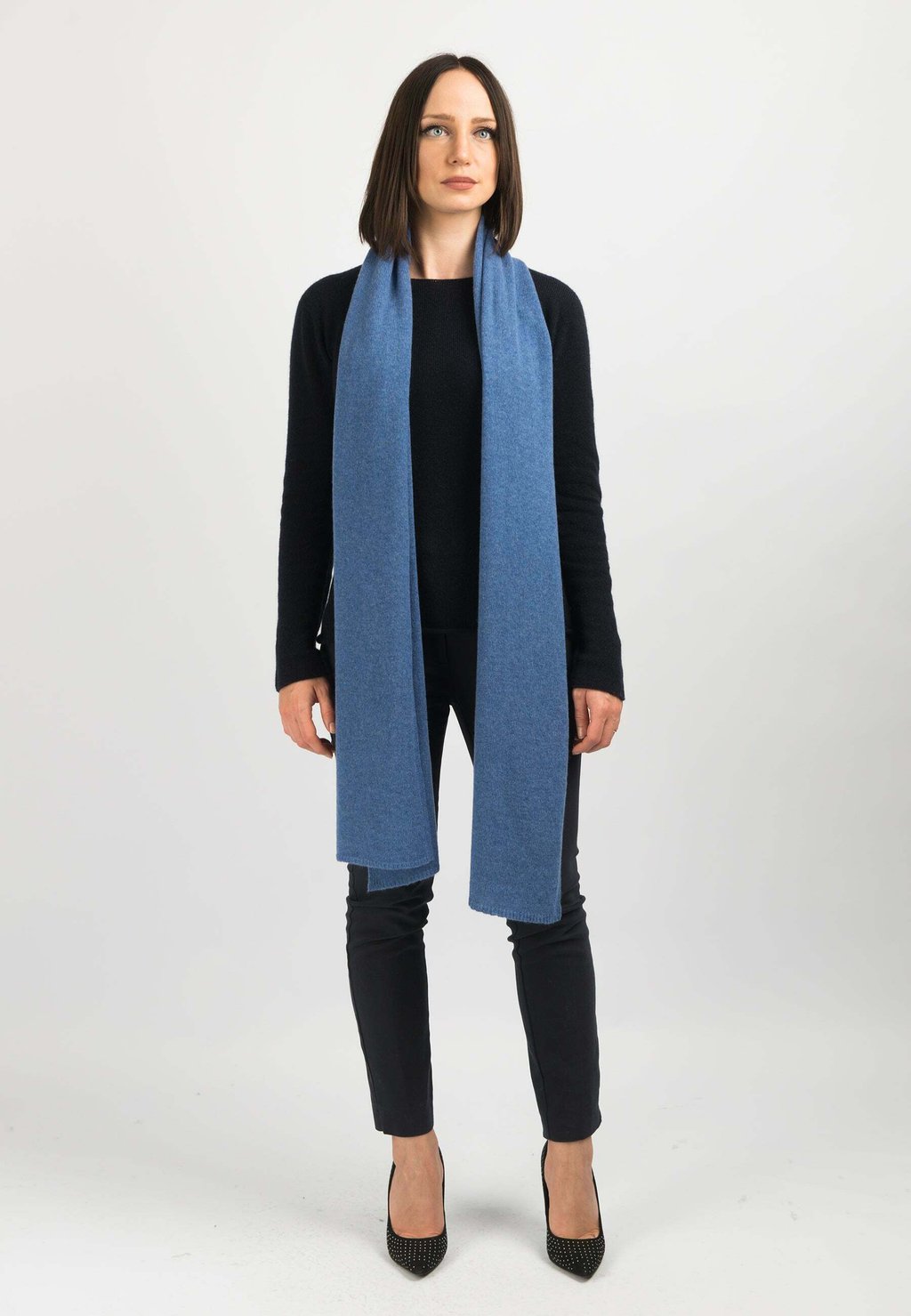 

Шарф Dalle Piane Cashmere, светло-голубой деним