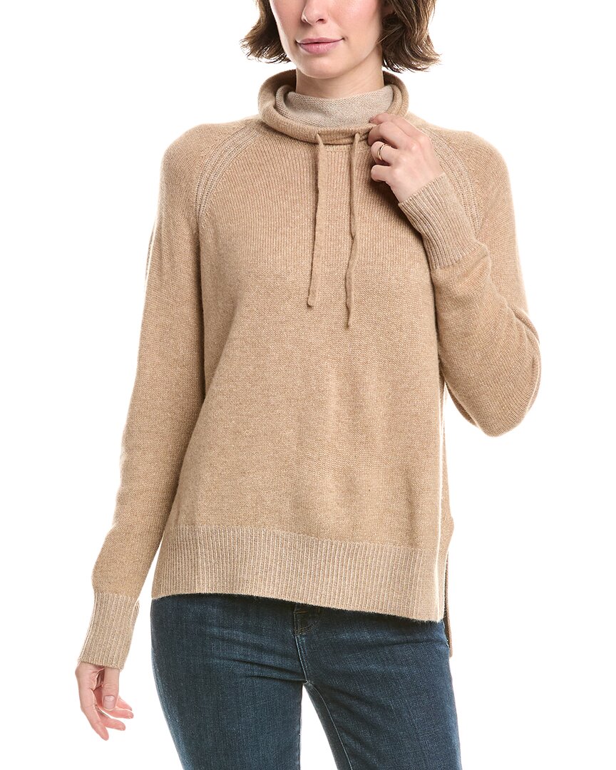 

Кашемировый свитер с косичками и воротником-воронкой на кулиске Forte Cashmere, коричневый