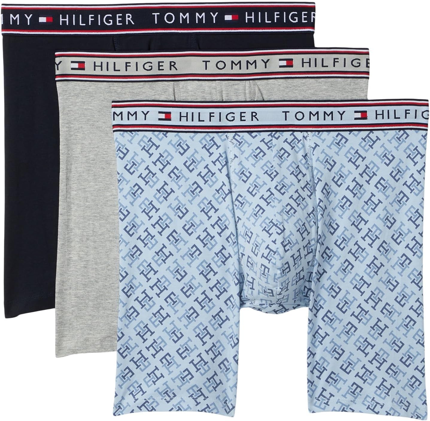 

Мужские хлопковые трусы-боксеры Tommy Hilfiger, 3 шт., Pearl Blue