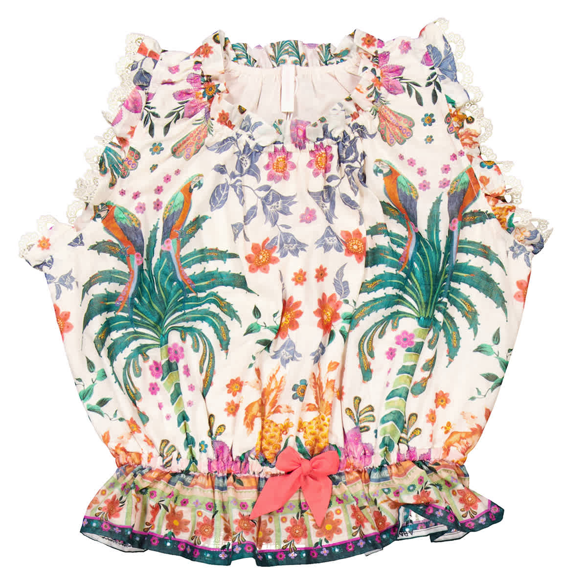 

Zimmermann Блузка из хлопка с цветочным принтом, Размер 12Y, белый