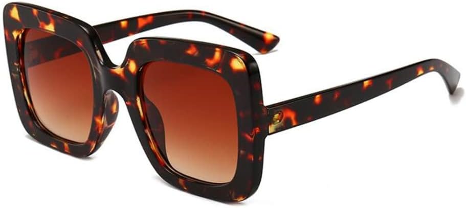 

Солнцезащитные очки в радужной оправе для женщин и мужчин, большие солнцезащитные очки в винтажном стиле, увеличенного размера, черные, с защитой от УФ-излучения generic, Leopard Tea