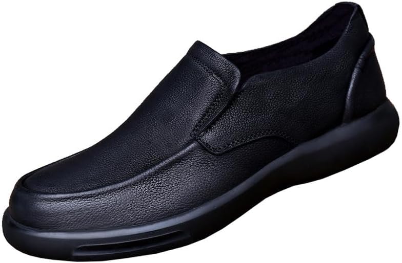 

Мужские ортопедические кожаные туфли для ходьбы: удобные оксфорды при плантарном фасциите с поддержкой свода стопы, деловые лоферы на удобной подошве для облегчения боли в стопах и пятках Hhhchpm, черный