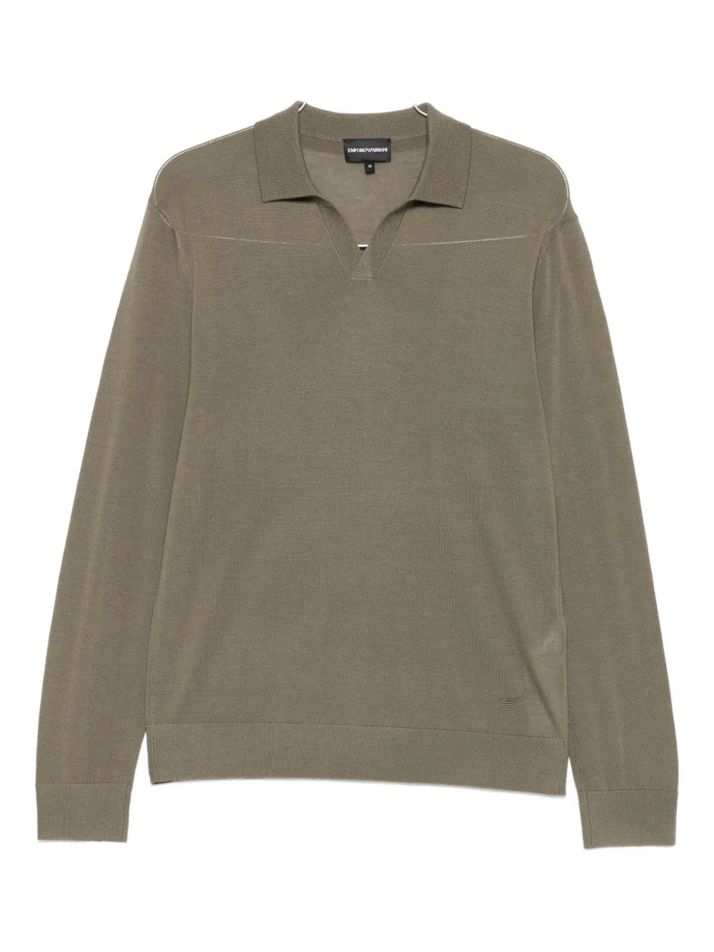 

Свитер с воротником поло Emporio Armani, зеленый