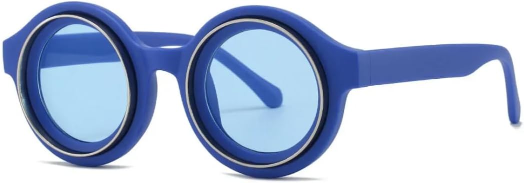 

Солнцезащитные очки с защитой UV400 | Круглая панк-оправа, легкая конструкция | для женщин и мужчин, для занятий спортом на открытом воздухе и вождения DSVIGF, Blue Blue