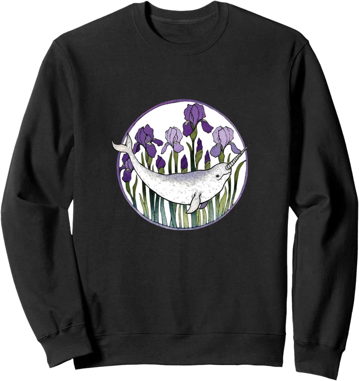 

Милая толстовка с цветочным принтом и изображением нарвала Cat Snugg, черный