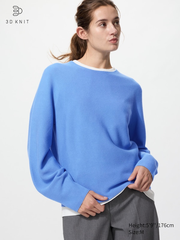 

Хлопковый 3D-джемпер с объемными рукавами Uniqlo, 63 blue