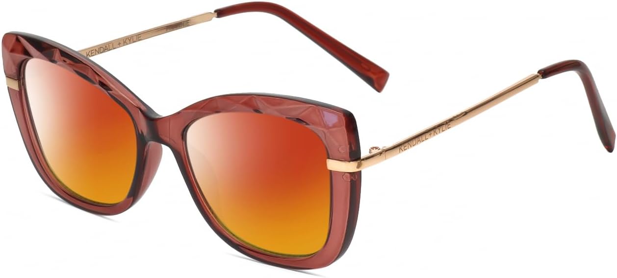 

Солнцезащитные очки Calabria K+K FRANNIE «Кошачий глаз» с поляризацией, дизайнерские солнцезащитные очки для женщин, стильные и модные, с защитой от УФ-излучения, Pink Crystal Rose Gold Red