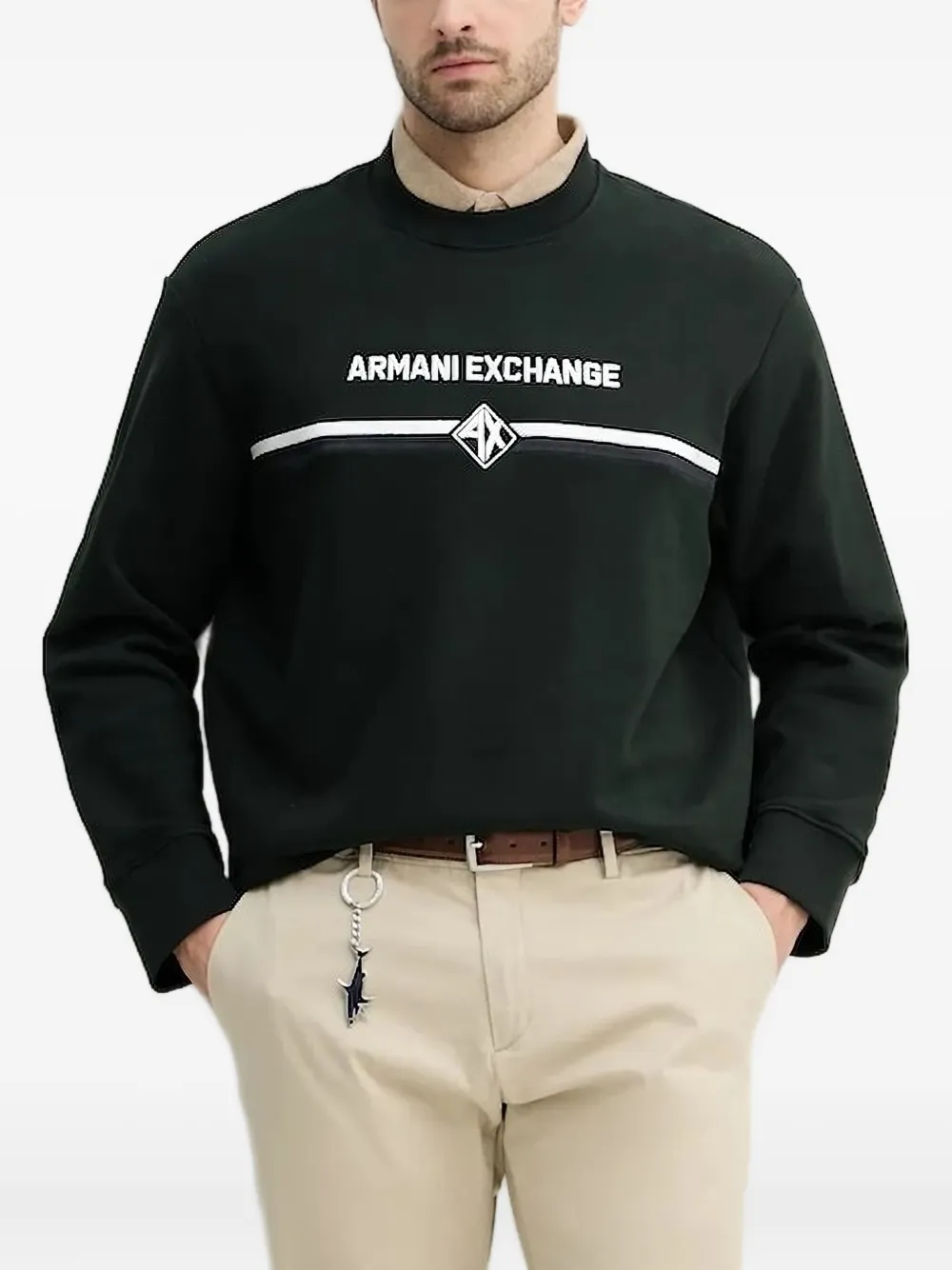

Полосатая толстовка с логотипом Armani Exchange, черный