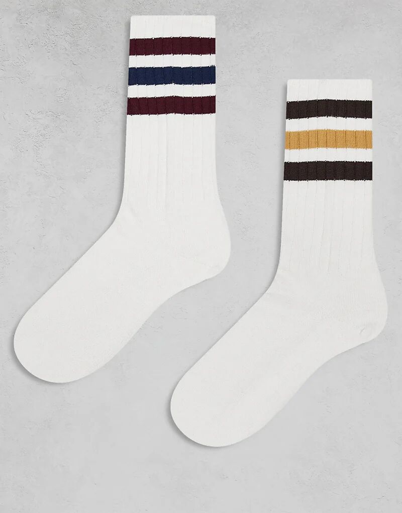 

2 Пары носков adidas Originals в рубчик белого цвета