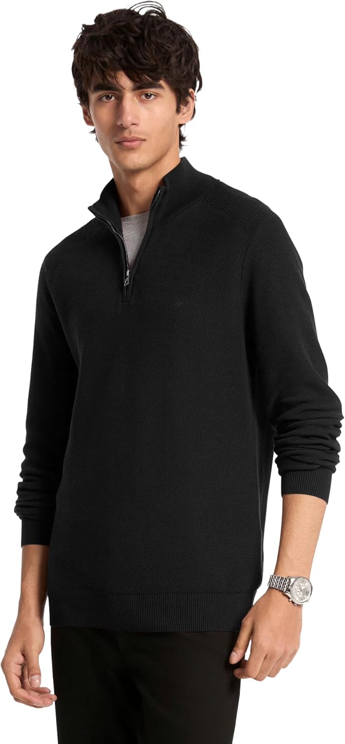 

Michael Kors мужской свитер Mouline с застежкой на четверть, Black