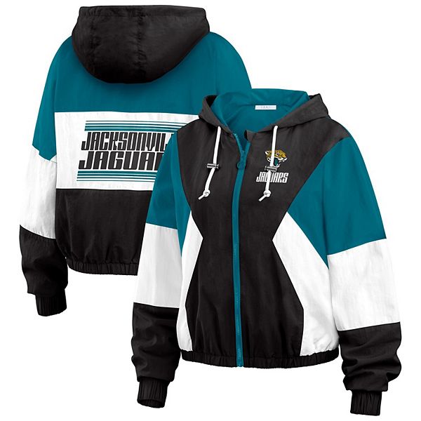 

Женская черная ветровка Jacksonville Jaguars с цветными блоками Wear By Erin Andrews