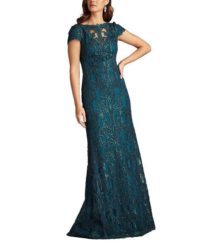 

Платье Tadashi Shoji Garwood с вышивкой пайетками, синий