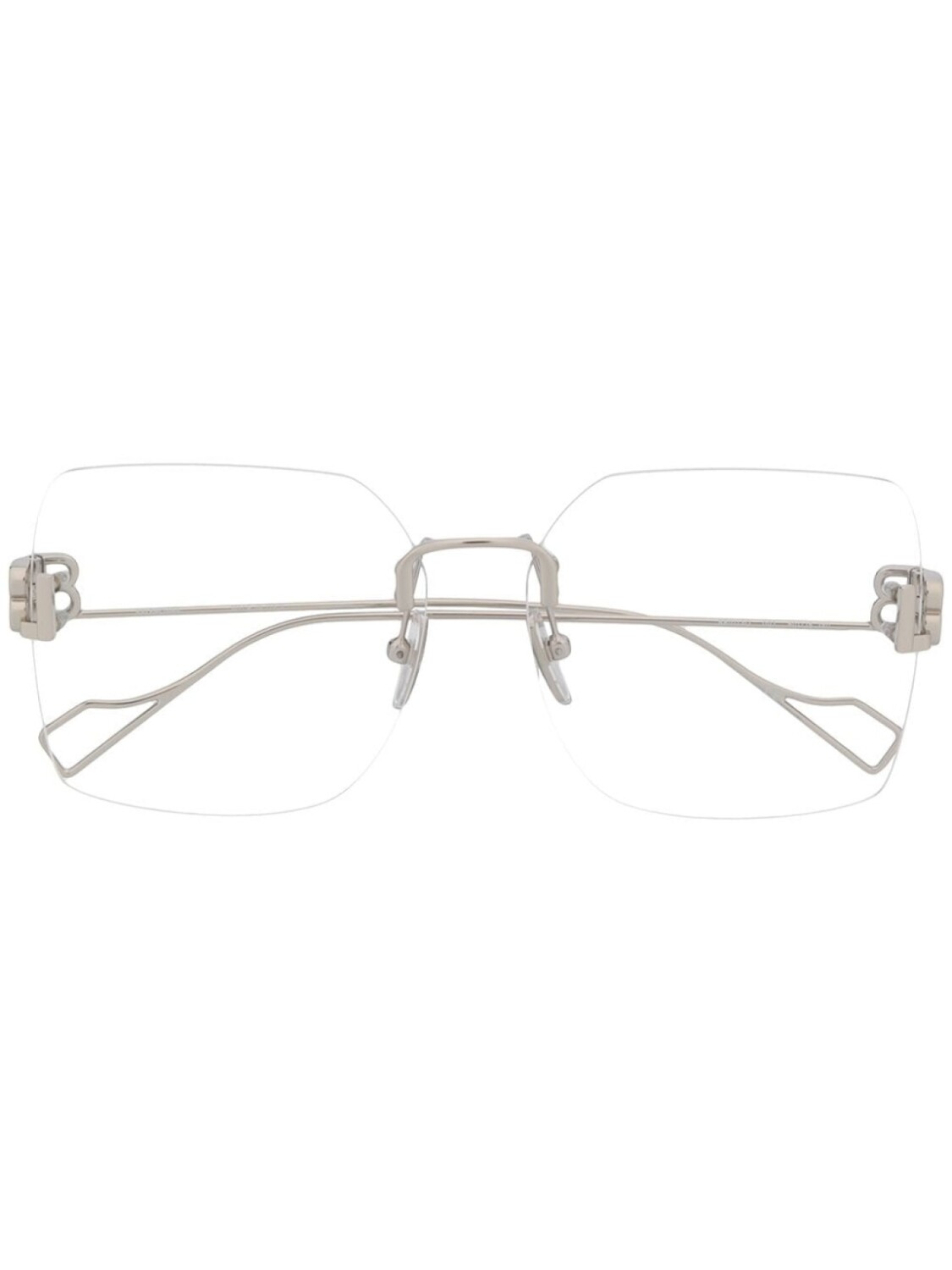 

Balenciaga Eyewear очки в безободковой оправе с логотипом BB, серебристый