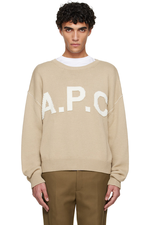 

A.P.C. Бежевый свитер с логотипом 'apc'