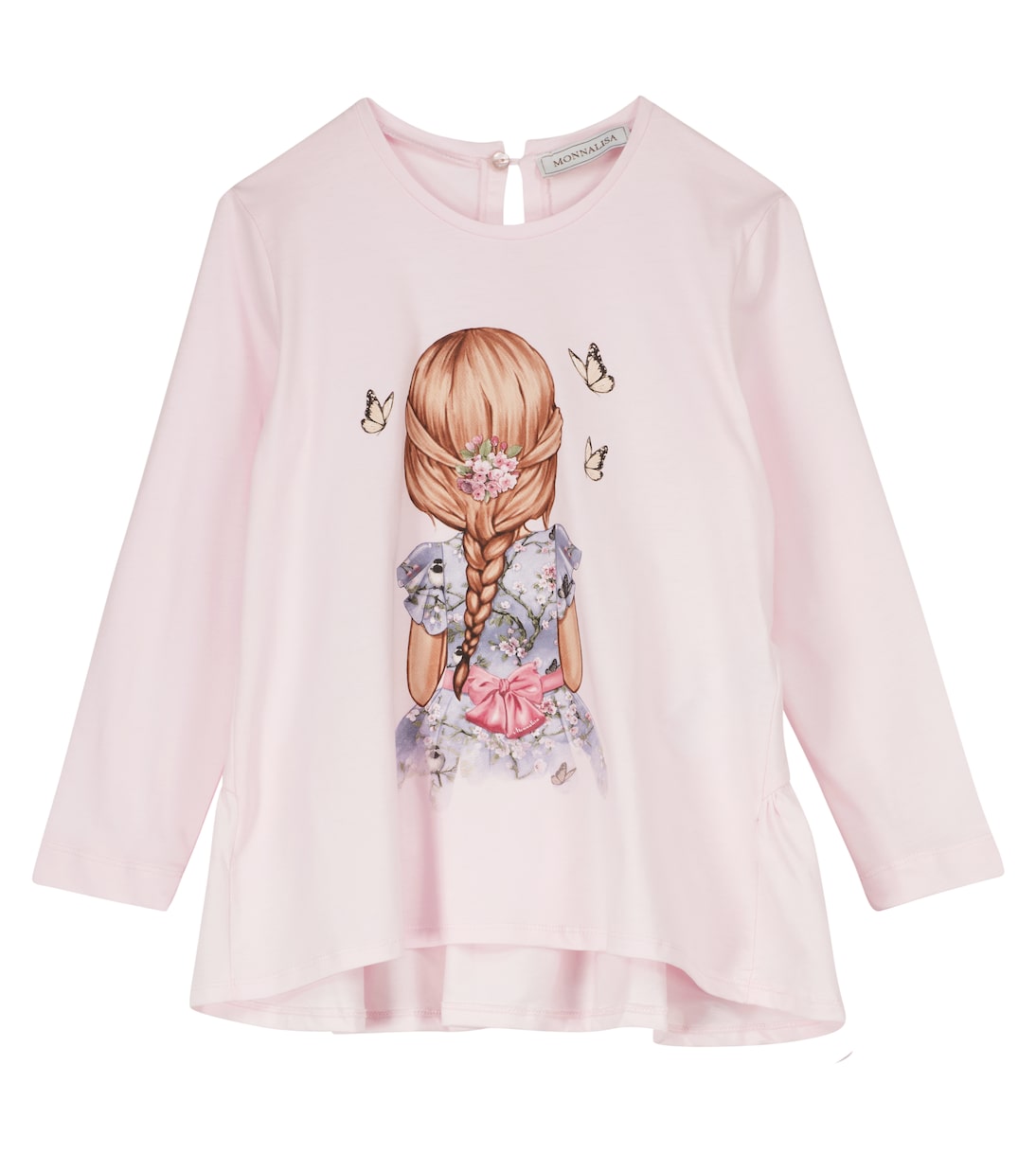 

Топ из хлопкового джерси с принтом Monnalisa, розовый