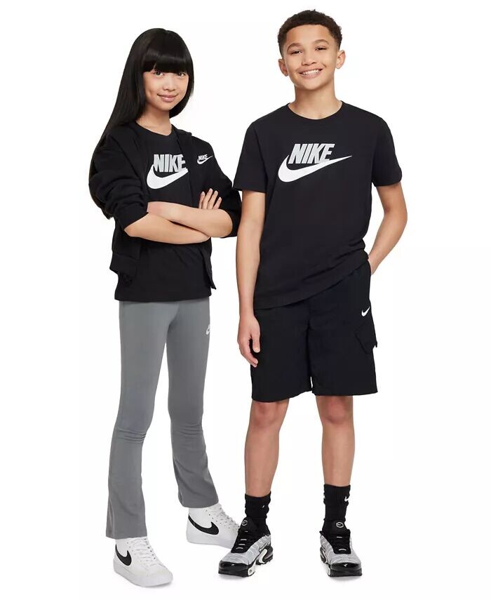 Футболка с логотипом и графическим рисунком Big Kids Sportswear Nike, черный — фото 4