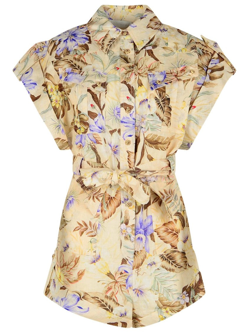 

Коко - комбинезон из бежевого льна Zimmermann