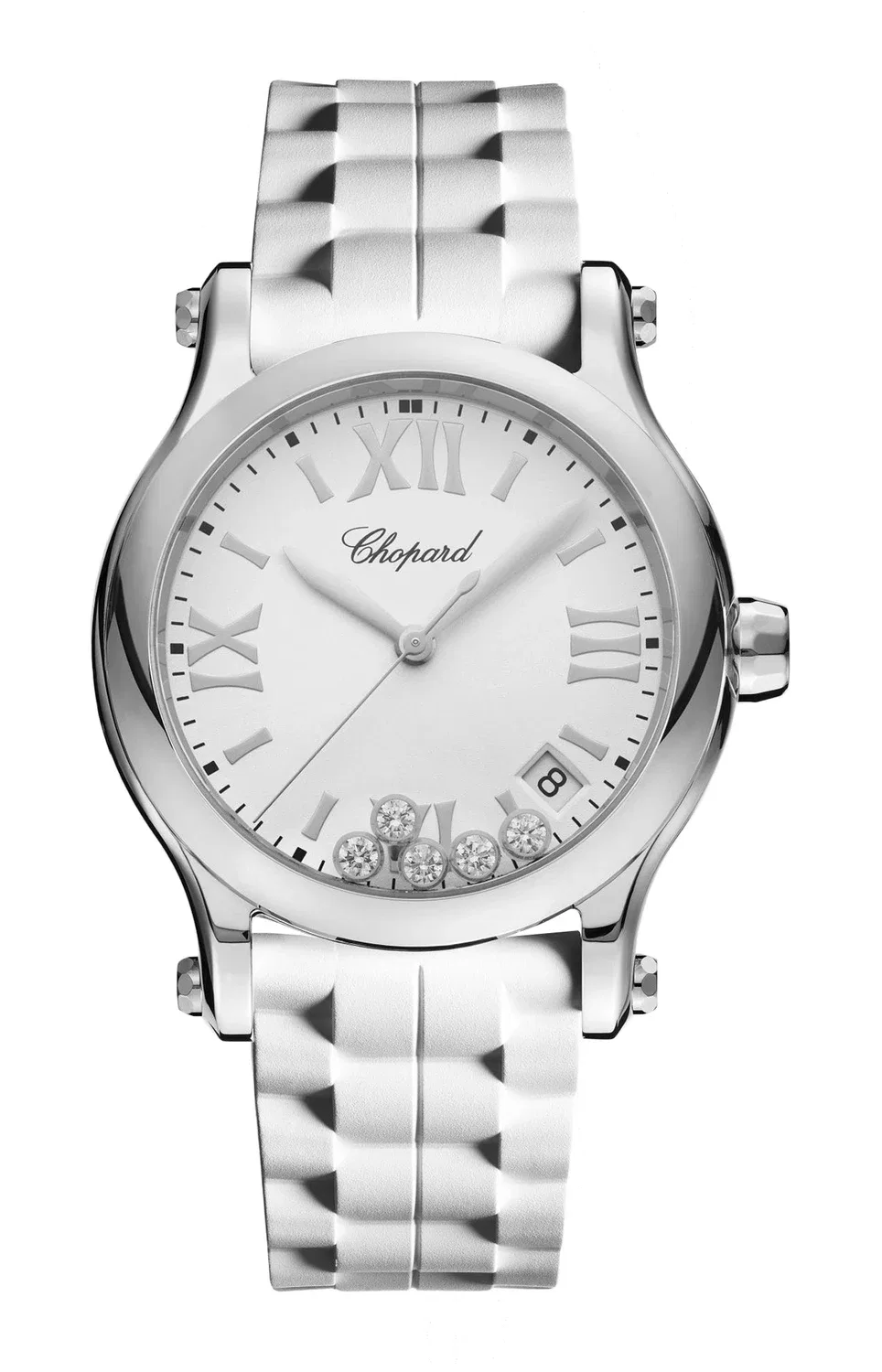 HAPPY SPORT 36 ММ, КВАРЦ, НЕРЖАВЕЮЩАЯ СТАЛЬ, БРИЛЛИАНТЫ - 278582-3001 CHOPARD, серебряный