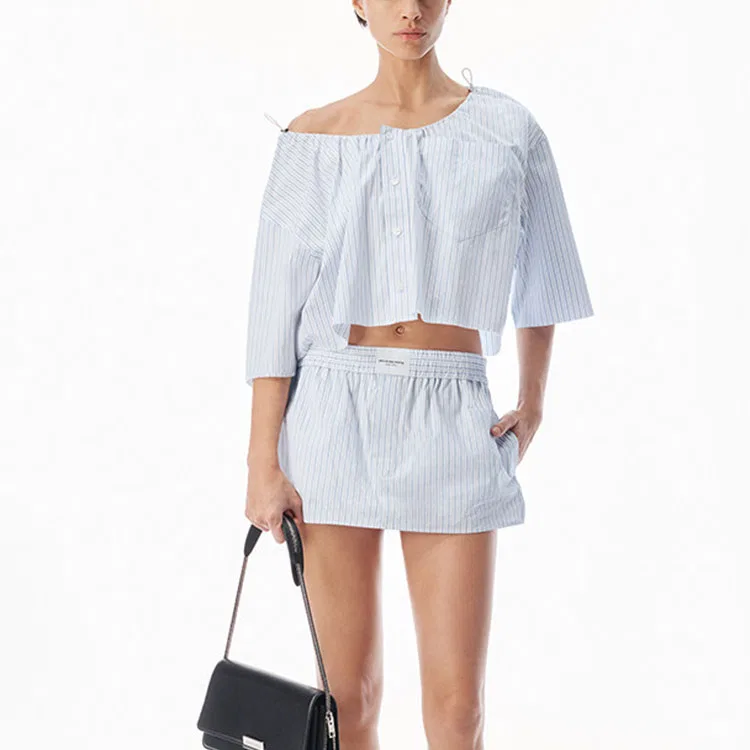 Рубашка Alexander Wang Women's White/Blue — фото 3